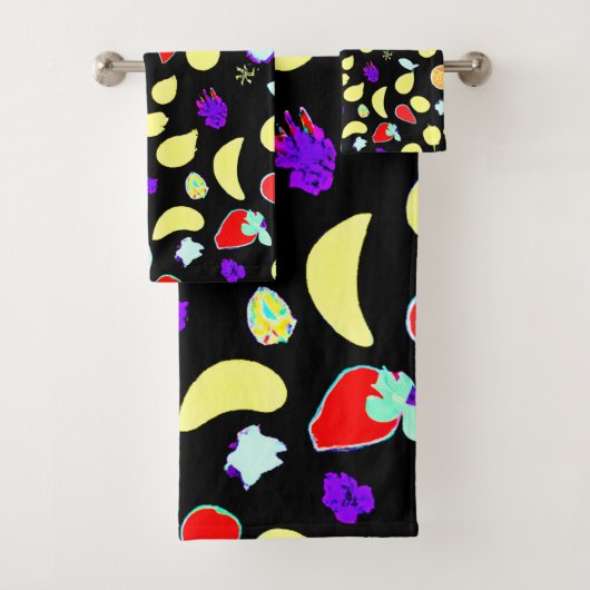 Neon Tropic Fruits Burst Bad Handdoek (Insitu)