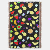 Neon Tropic Fruits Burst Deken (Voorkant Verticaal)