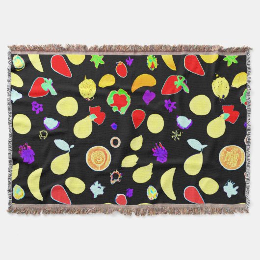 Neon Tropic Fruits Burst Deken (Voorkant)