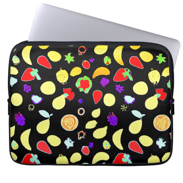 Neon Tropic Fruits Burst Laptop Sleeve (Voorkant)