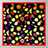 Neon Tropic Fruits Burst Poster (Voorkant)