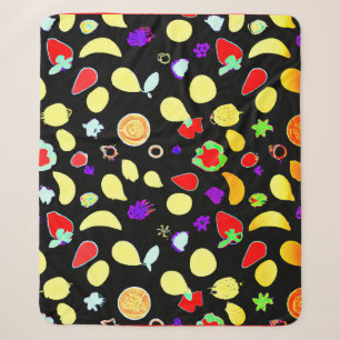 Neon Tropic Fruits Burst Sherpa Deken