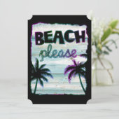 Neon Tropical Beach Wood Vacation Palm Trees Kaart (Staand voorkant)