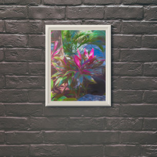Neon Tropical Blooming Foliage Perfect Poster