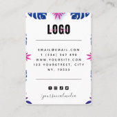 Neon Tropical Exotic Palm Leaves Visitekaartje (Achterkant)