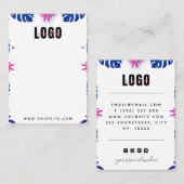 Neon Tropical Exotic Palm Leaves Visitekaartje (Voorkant / Achterkant)