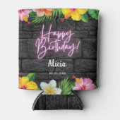 Neon Tropical Forest Zomer Hawaii Verjaardagsfeest Blikjeskoeler (Voorkant)