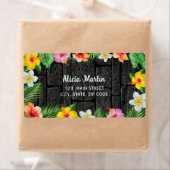 Neon Tropical Forest Zomer Hawaii Verjaardagsfeest Etiket (Insitu)