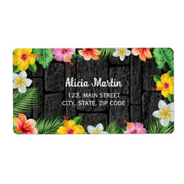 Neon Tropical Forest Zomer Hawaii Verjaardagsfeest Etiket