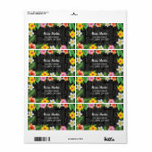 Neon Tropical Forest Zomer Hawaii Verjaardagsfeest Etiket (Full Sheet)