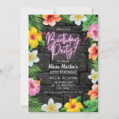 Neon Tropical Forest Zomer Hawaii Verjaardagsfeest Kaart (Voorkant)