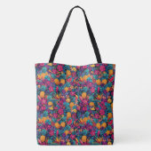 Neon Tropical Fruit Flower Tote Bag - Pineapple (Achterkant)