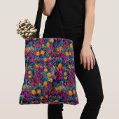 Neon Tropical Fruit Flower Tote Bag - Pineapple (Dichtbij)