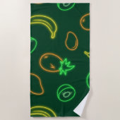 Neon Tropical Fruit Pattern Beach Towel Strandlaken (Voorkant)