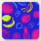 Neon Tropical Fruits Pattern Art. Nu kopen Bier Onderzetter (Voorkant)