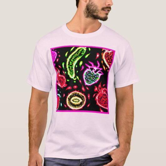 Neon Tropical Fruits Pattern Art. Nu kopen T-shirt (Voorkant)