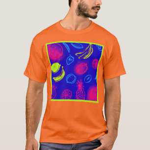 Neon Tropical Fruits Pattern Art. Nu kopen T-shirt