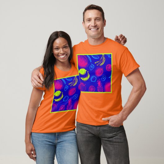 Neon Tropical Fruits Pattern Art. Nu kopen T-shirt (Unisex)