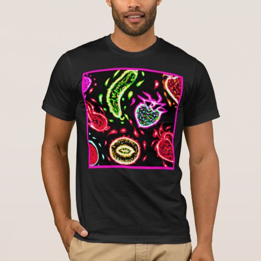 Neon Tropical Fruits Pattern Art. Nu kopen T-shirt (Voorkant)