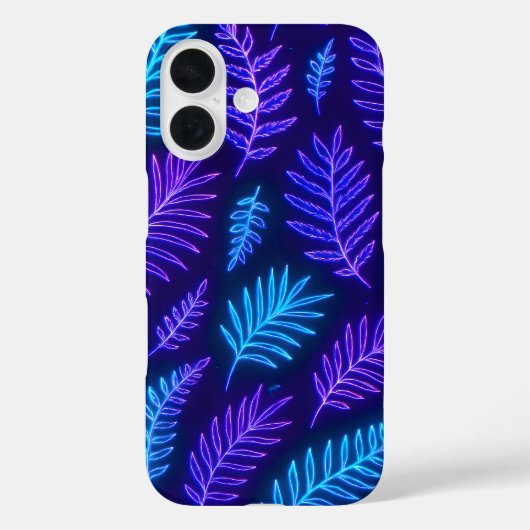 Neon Tropical Leaves Phone Case (Achterkant)