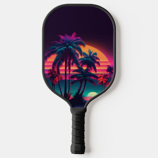 Neon Tropical Night Pickleball Paddle (Achterkant)