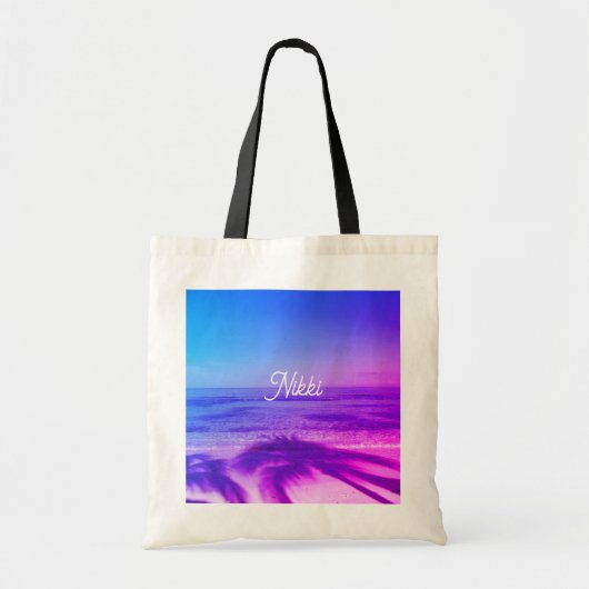 Neon Tropical Paradise Trendy Tote Bag (Voorkant)