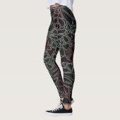 Neon Tropical Pop Art over zwart Leggings (Links)