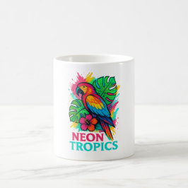 Neon Tropics Mok – Kleurrijke papegaai,