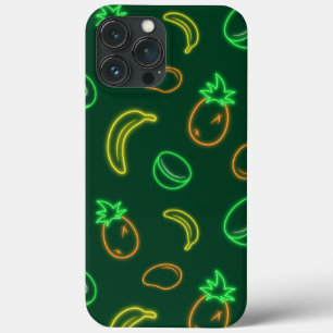 Neon Tropisch Fruit Patroon iPhone 13 Pro Max Hoes