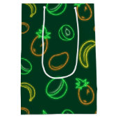 Neon Tropisch Fruitpatroon Cadeautas (Achterkant)