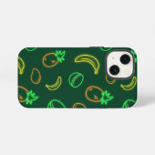 Neon Tropisch Fruitpatroon iPhone 13 Mini Hoesje (Achterkant horizontaal)
