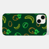 Neon Tropisch Fruitpatroon iPhone 14 Hoesje (Achterkant (horizontaal))
