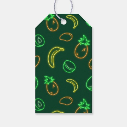 Neon Tropisch Patroon Cadeaublaadje Cadeaulabel (Voorkant)