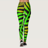 Neon Tropisch Zebrablad Leggings (Achterkant)