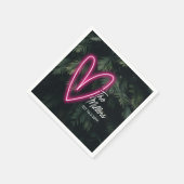 Neon tropische palm moderne liefde bruiloft servet (Hoek)