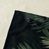 Neon Tropische Palmen Aangepaste Naam Bachelorette Strandlaken (In situ)