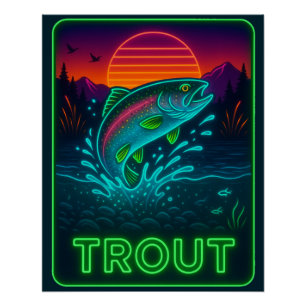Neon Trout Poster