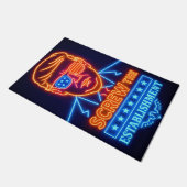 Neon Trump schroef het establishment kleed Deurmat (Schuin)