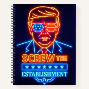 Neon Trump schroeft het Notitieboek van het establ