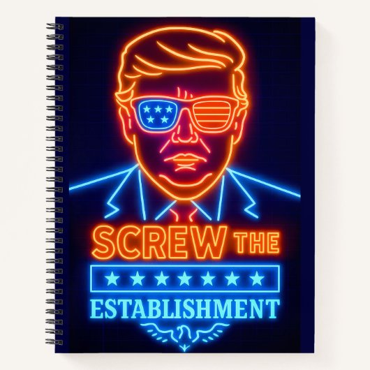 Neon Trump schroeft het Notitieboek van het establ (Voorkant)
