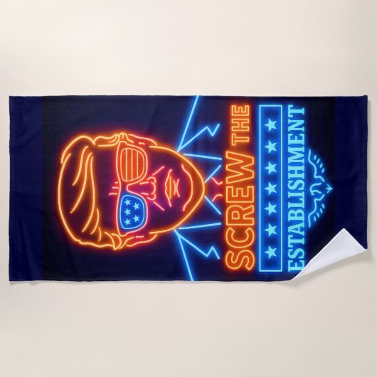 Neon Trump Screw the Establishment Beach Towel Strandlaken (Voorkant)