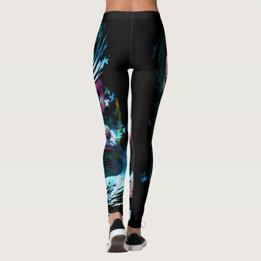 Neon Tsunami Leggings Ontworpen door: Haydee Rodri (Achterkant)
