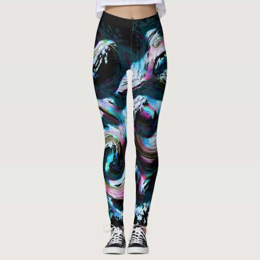 Neon Tsunami Leggings Ontworpen door: Haydee Rodri (Voorkant)
