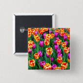 Neon Tulip Pin Vierkante Button 5,1 Cm (Voorkant /achterkant)