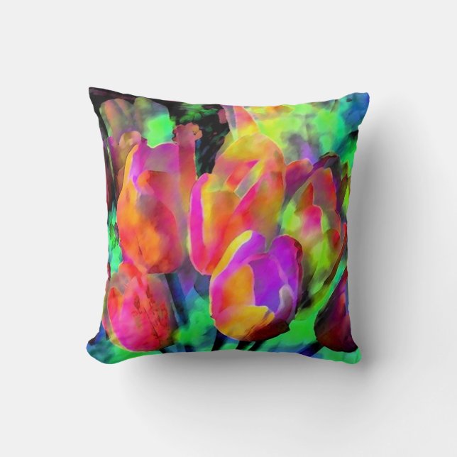 "Neon Tulips"-kussen Kussen (Voorkant)