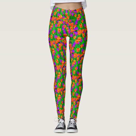 Neon Tulips Leggings (Voorkant)