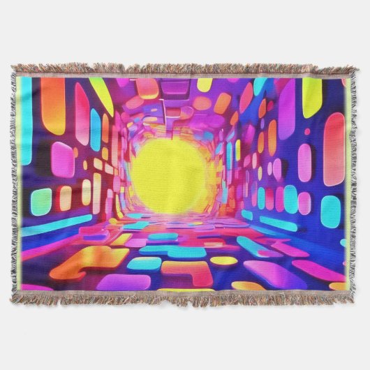 Neon Tunnel: psychedelische reis Deken (Voorkant)