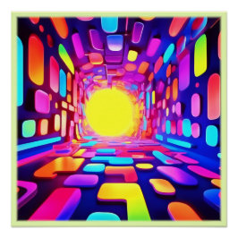 Neon Tunnel: psychedelische reis Perfect Poster