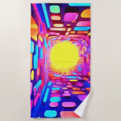 Neon Tunnel: Psychedelische Reis Strandlaken (Voorkant)