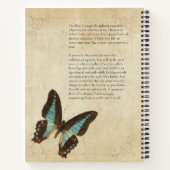 Neon Turquoise Blue Triangle Butterfly Notitieboek (Achterkant)
